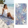 Telo mare metallo liquido olografico Y2K, asciugamano da bagno assorbente ad asciugatura rapida yoga. - modello 3 / 40*60cm