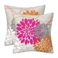 Decorative throw pillow covers set of 2 modern abstract floral geometric cushion - 45x45cm (Without Core) / Style-31