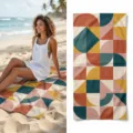 Geometric abstract pattern quick dry beach towel, absorbent sports towel for swimming gym. - 40*60cm / Geometric Abstract (44)