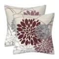 Set of 2 decorative throw pillow covers with modern abstract floral geometric pattern for sofa. - 45x45cm (Without Core) / Style-17
