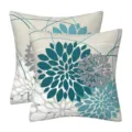 2 pcs decorative floral throw pillow covers for sofa bed home indoor and outdoor decor. - 45x45cm (Without Core) / Style-12