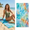 Quick dry beach towel microfiber abstract watercolor print large swimming pool bath towel - 40*60cm / Style 34