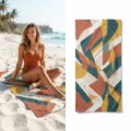 Abstract geometric pattern quick-dry beach towel, perfect for outdoor summer swimming and yoga. - 12