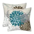 Decorative geometric floral throw pillow cover set for living room sofa and outdoor patio. - 45x45cm (Without Core) / Style-3