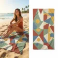 Geometric print microfiber beach towel, quick-drying lightweight bath towel for swimming yoga. - 40*60cm / Geometric Color Block Style (19)