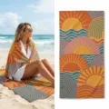 Retro Sunset Waves Beach Towel Microfiber Quick Dry Swim Yoga Sports Bath Towel Variant - 40*60cm / Vintage Sunset Wave