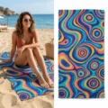 Microfiber quick-dry beach towel with vibrant abstract swirl pattern for summer outdoor sports. - 40*60cm / Abstract Swirl