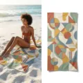 Microfiber beach towel with geometric abstract print, quick drying travel bath towel for swim yoga. - 40*60cm / Modern Geometric Abstract (29)