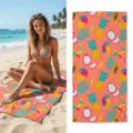 Tropical fruit print microfiber beach towel, quick dry bath towel for swimming, yoga and travel. - 40*60cm / Tropical Fruit Print (31)
