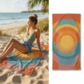Retro geometric print microfiber beach towel quick-drying swim yoga sports bath towel - 40*60cm / Retro Geometric Circle Print (41)