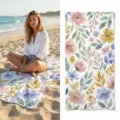 Microfiber quick-dry beach towel with watercolor floral print, perfect for swimming and yoga. - 40*60cm / Watercolor Floral Print (42)