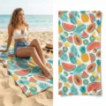 Microfiber beach towel with tropical fruit and leaf print, quick-dry swim towel variant. - 40*60cm / Tropical Fruit Print (43)