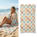 Microfiber beach towel with vintage shell print, quick-drying bath towel for swimming and yoga. - 40*60cm / Shell and Coral Print (45)