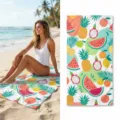Tropical fruit print microfiber beach towel, quick dry bath towel for swimming and yoga. - Tropical Fruit Print(47) / 40*60cm