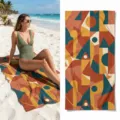 Geometric printed microfiber beach towel quick dry bath towel for swimming and yoga sports - 40*60cm / Modern Abstract Geometric (Style 52)