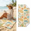 Microfiber tropical print beach towel, quick-dry lightweight bath towel for swim and yoga. - 40*60cm / Tropical Vacation Style (56)