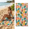 Tropical fruit print beach towel quick dry microfiber vibrant summer style pool swim mat towel - 40*60cm / Tropical Fruit Print (58)