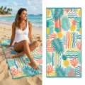 Tropical pineapple palm leaf beach towel, quick dry lightweight microfiber swim towel for vacation. - 40*60cm / Pink Tropical Pineapple