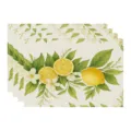 Summer lemon pattern fabric placemats set watercolor botanical tableware mat for dining table - 45x30cm Single / Style 5