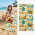 Quick dry beach towel with vibrant tropical fruit and leaf print, perfect for swimming and gym. - 40*60cm / Style 11