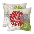 Set of 2 modern geometric floral throw pillow covers for sofa, couch, home and garden decor. - 45x45cm (Without Core) / Style-16