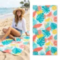 Quick-dry tropical print beach towel, lightweight and absorbent for swimming, vacation, or gym. - 40*60cm / Style 14