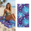 Abstract metallic pattern beach towel, quick-drying absorbent travel bath towel for outdoor sports. - 23