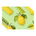 Lemon fabric placemat set, fresh fruit pattern table mat for kitchen dining table decor SKU - 45x30cm Single / Style 45