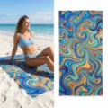 Swirl pattern beach towel, absorbent quick-dry bath towel for outdoor swimming yoga sport. - 26