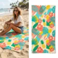 Tropical floral quick-drying beach towel, microfiber summer swim and fitness swim towel. - 40*60cm / Hibiscus & Pineapple Print (23)