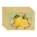 Summer lemon fabric placemat vintage rose pattern table mat home decorative kitchen dining pad - 45x30cm Single / Style 50
