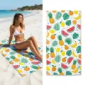 Quick-dry tropical fruit print beach towel lightweight absorbent bath towel for swim - 29