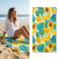 Tropical fruit print quick dry beach towel, lightweight portable swim bath towel - 30