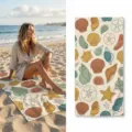 Retro seashell pattern beach towel, lightweight and quick-drying for travel, pool, and swimming. - Style 27 / 40*60cm