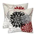 Set of 2 decorative throw pillow covers with modern abstract floral geometric pattern. - 45x45cm (Without Core) / Style-35