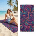 Colorful swirl beach towel quick dry microfiber pool towel for summer outdoor travel vacation - 32