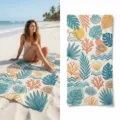 Quick-dry beach towel with tropical shell and coral print, perfect for summer vacation. - Style 29 / 40*60cm