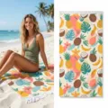 Tropical fruit printed fringe beach towel, soft and quick dry sand free towel for summer. - 40*60cm / Style 31