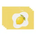 Summer lemon pattern fabric placemat linen table mat kitchen dining decor set of 4 - 45x30cm Single / Style 22