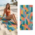 Geometric print beach towel, quick-drying absorbent summer outdoor swimming sports towel. - 43