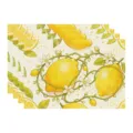 Fresh lemon pattern fabric placemats set, durable table mat for dining room kitchen decor. - 45x30cm Single / Style 23