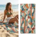Geometric print quick dry beach towel for outdoor summer swimming yoga sports and travel vacation use. - 49