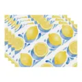 Summer watercolor lemon pattern linen placemat fabric decorative table mat for dining room kitchen - 45x30cm Single / Style 13
