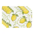 Summer lemon pattern fabric placemat for dining table decoration, kitchen linen tableware mat. - 45x30cm Single / Style 27