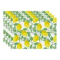 Summer lemon placemat set, watercolor botanical fabric table mat for dining room home decor - 45x30cm Single / Style 18