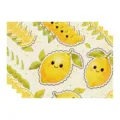 Cute lemon pattern placemats, summer kitchen dining table mats, table decor linen placemats. - 45x30cm Single / Style 26