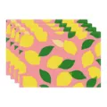Pink Lemon Pattern Placemat Set, Summer Kitchen Table Mat, Fabric Dining Room Decor - 45x30cm Single / Style 16