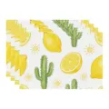 Summer lemon placemat fabric table mat set decorative linen tableware pad for home dining room - 45x30cm Single / Style 29
