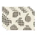 Summer lemon print fabric placemat set, black and white gingham check linen table mat for home dining decor. - 45x30cm Single / Style 64