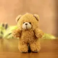 Cute brown teddy bear plush toy pendant, soft fluffy doll ornament for bags and keys. - Dark Brown / Approx. 14cm